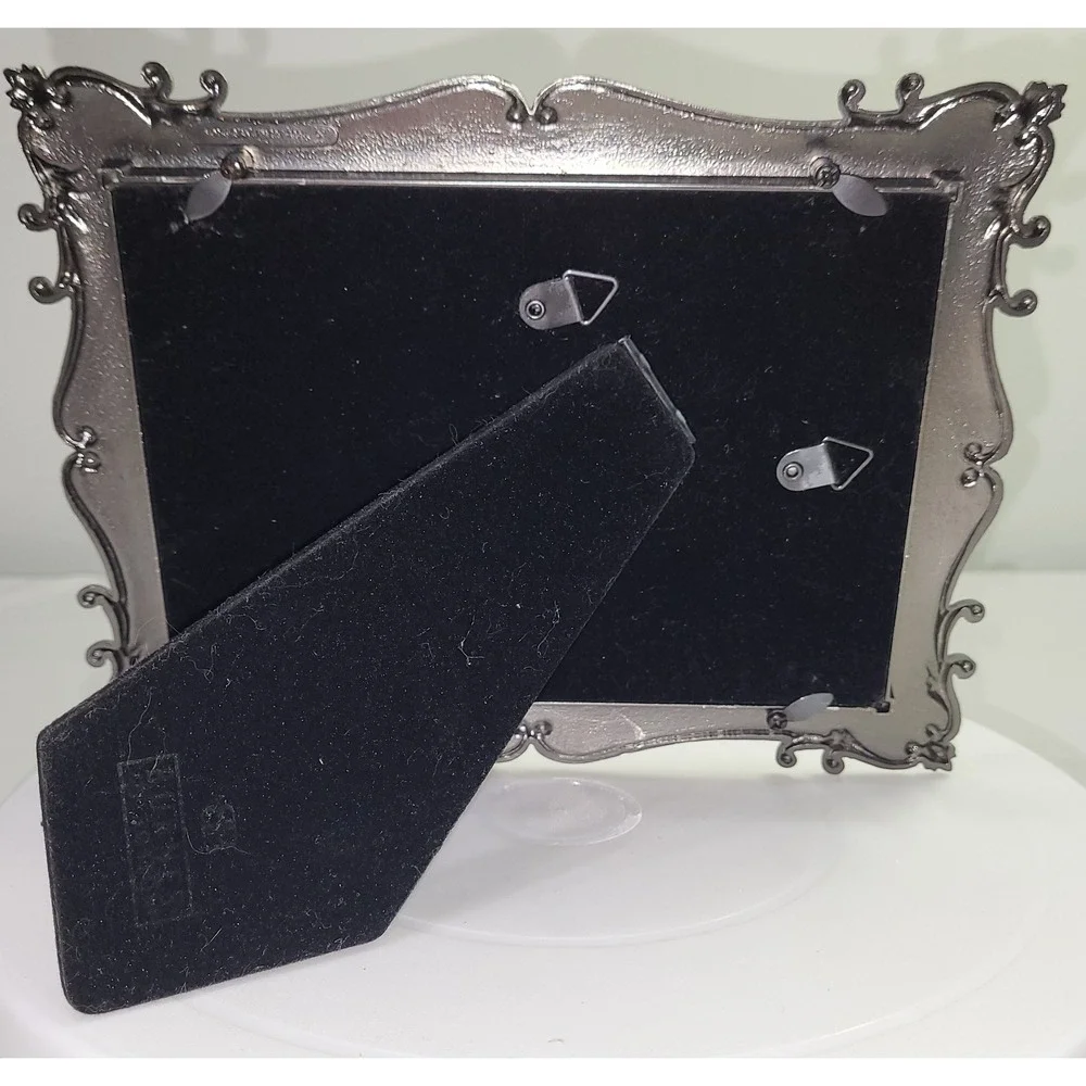 Double Picture Frame Silver Ornate Pewter Style Scroll Side by Side 3x5 Photos